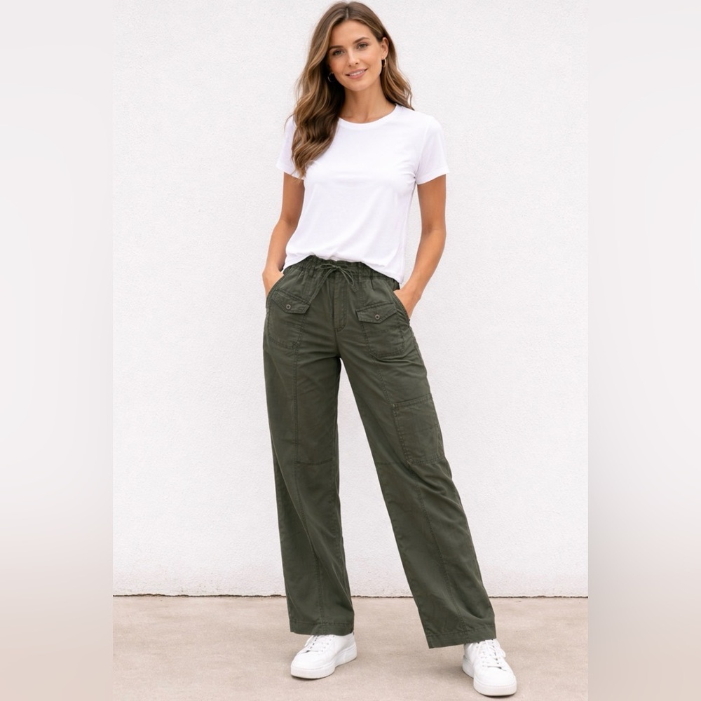 Pilcro Olive drawstring pant S